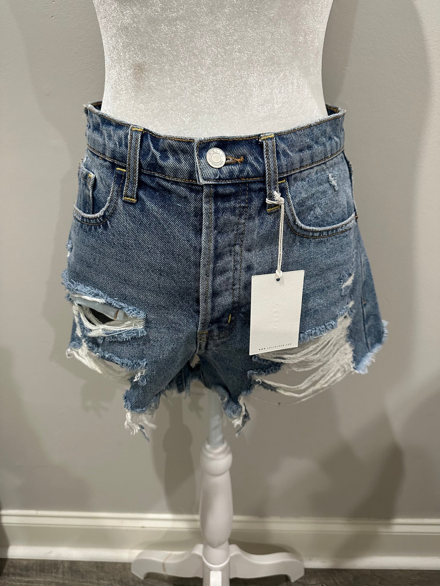 On the edge denim shorts