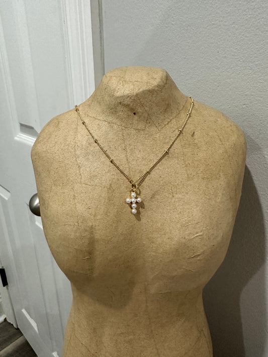 Pearl cross necklace