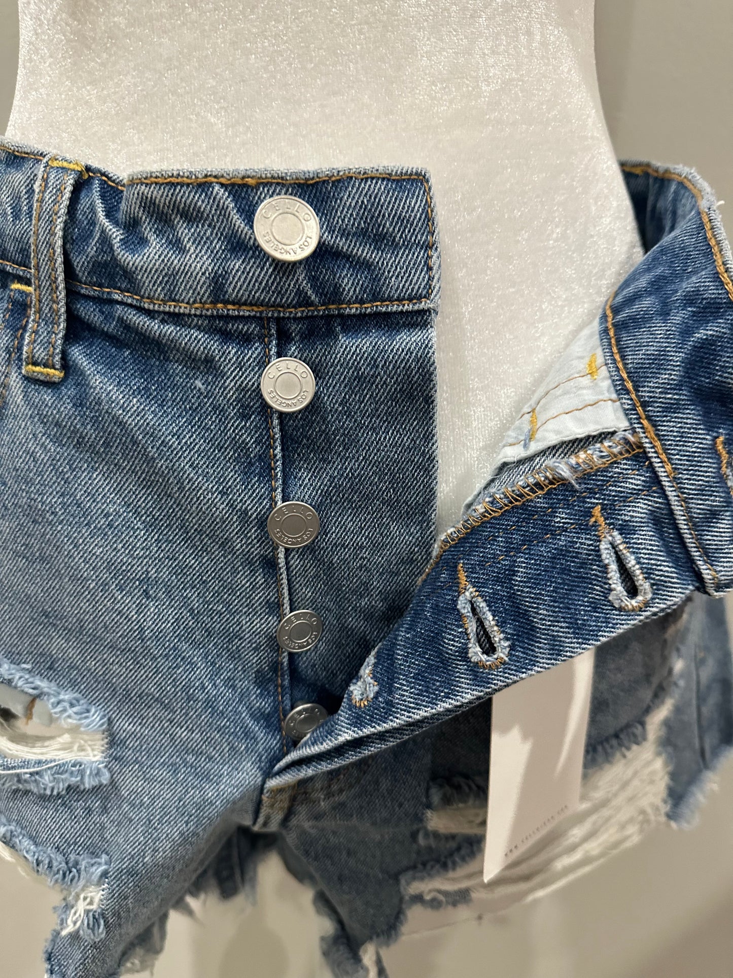 On the edge denim shorts