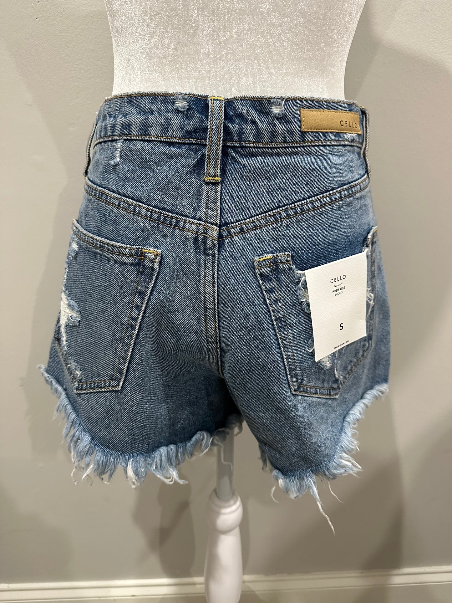 On the edge denim shorts